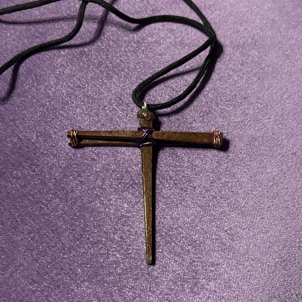 Black/Brown Cross Made w/Nails